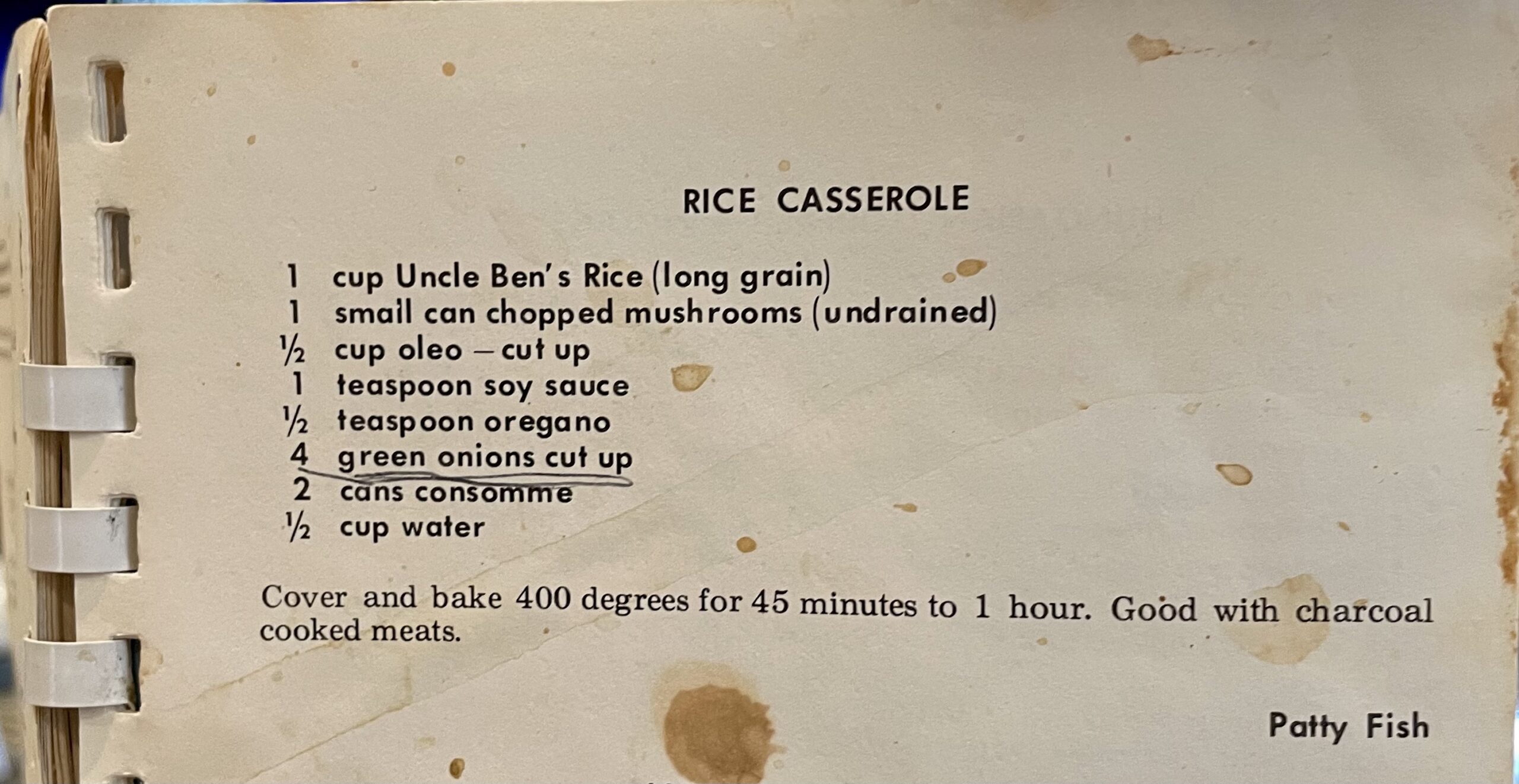 National BBQ Month Rice Casserole